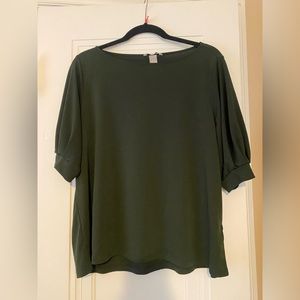 Green puff sleeve shirt